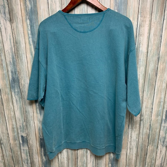 ZARA Man Short Sleeve Sweatshirt Dyed Teal Sz M - Picture 5 of 7